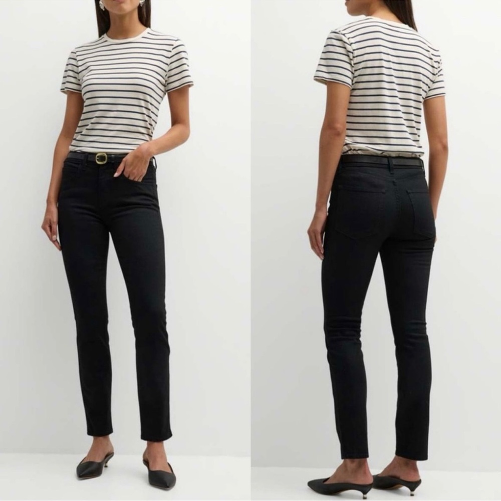 Nili Lotan Black Faded Ankle Cropped Jeans